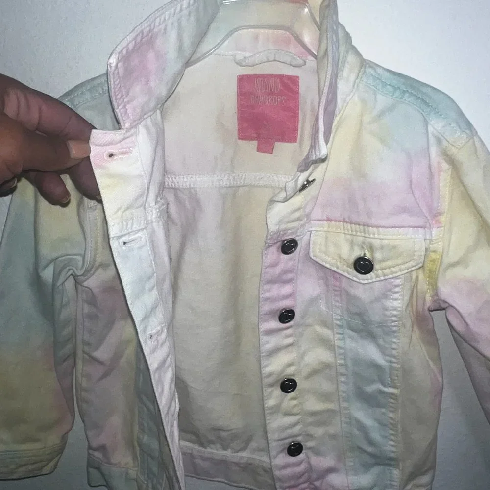 Island dewdrops kids pastel denim jacket size 5